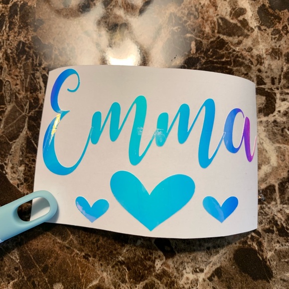 Hologram Name w/ Hearts decal yeti / MacBook pad! - Picture 8 of 8